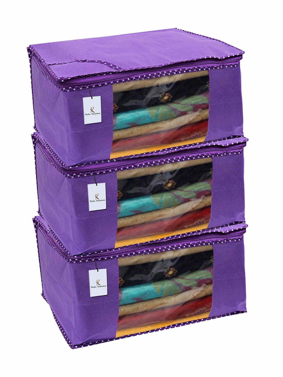 

Kuber Industries Blue 3 Pieces Drawer Organiser