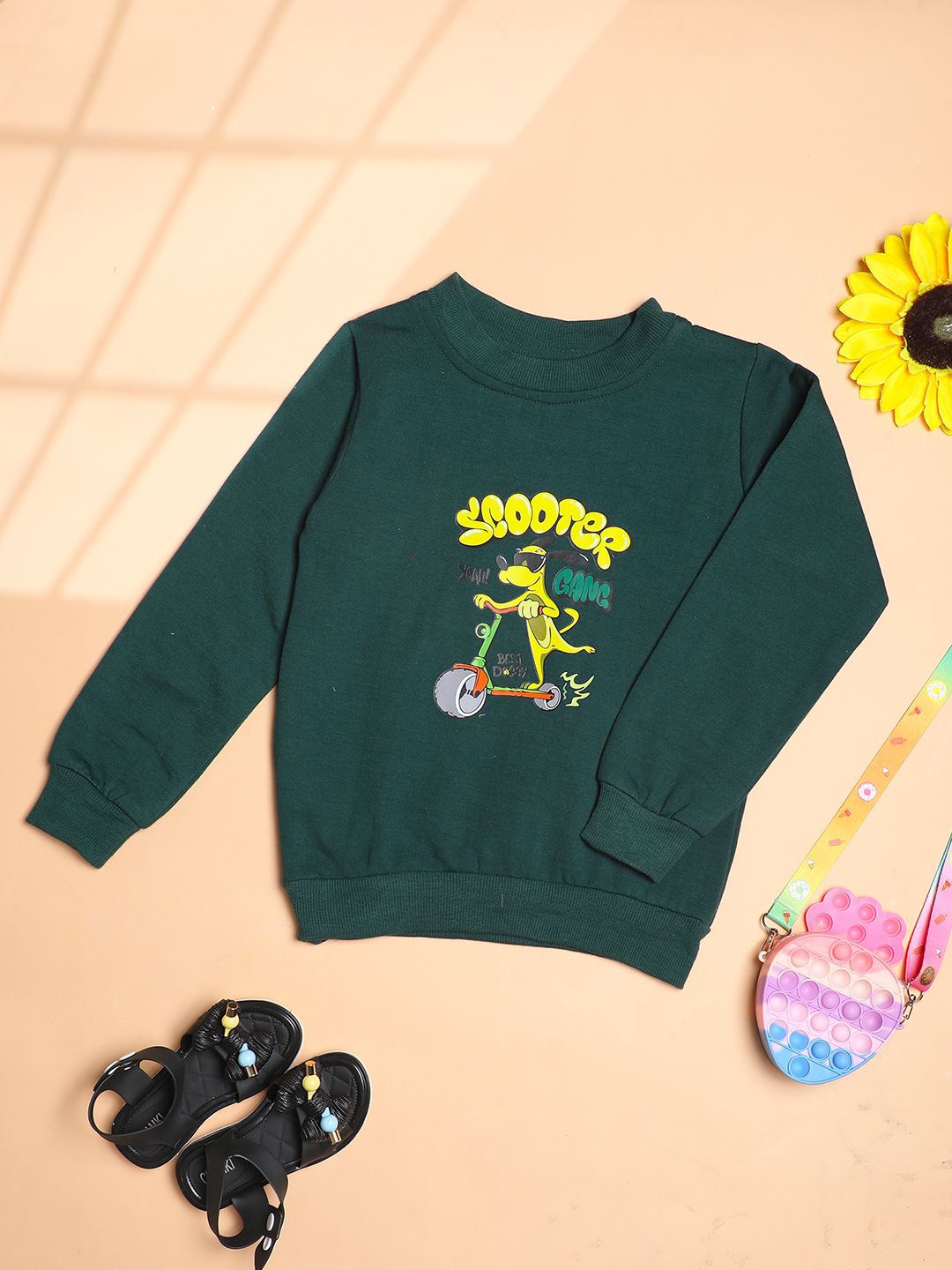 

Cutiekins Boys Graphic Printed Sweatshirt, Green