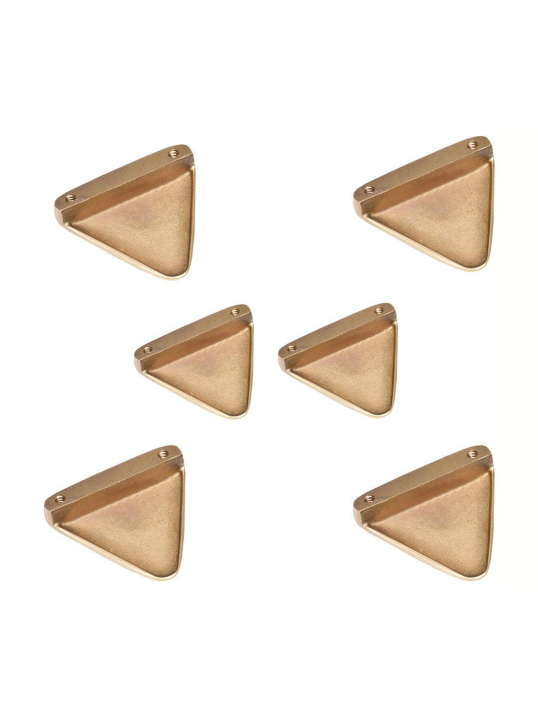 

Indianshelf 6-Pcs Brass Triangular Knobs, Gold