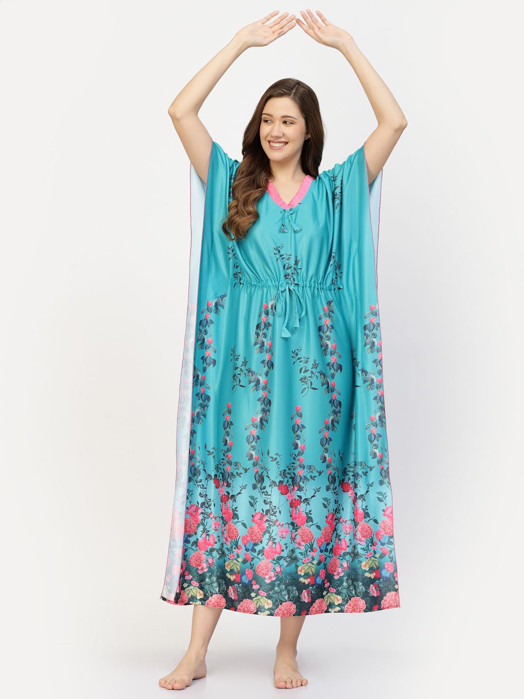 

CHUI MUI Printed Maxi Kaftan Nightdress, Green