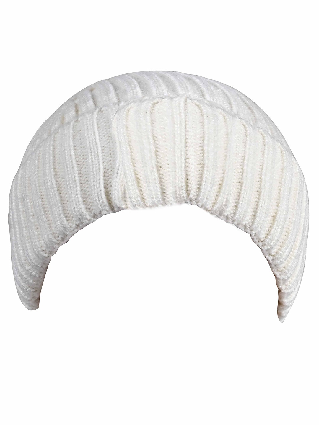 

Calvadoss Women Woollen Self Design Beanie, Cream