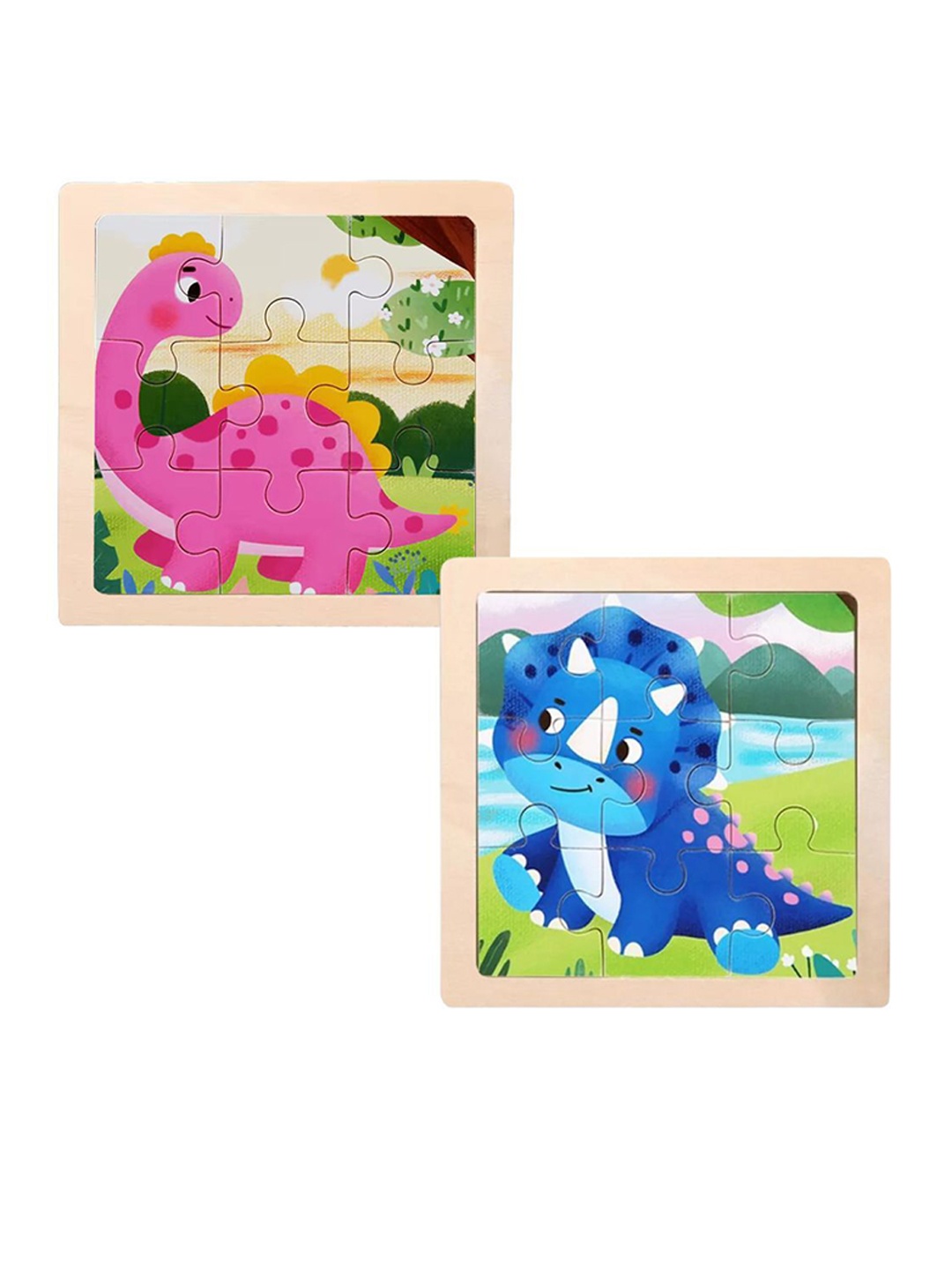 

BAESD 2 Pcs Kids Wooden Block Puzzle, Pink