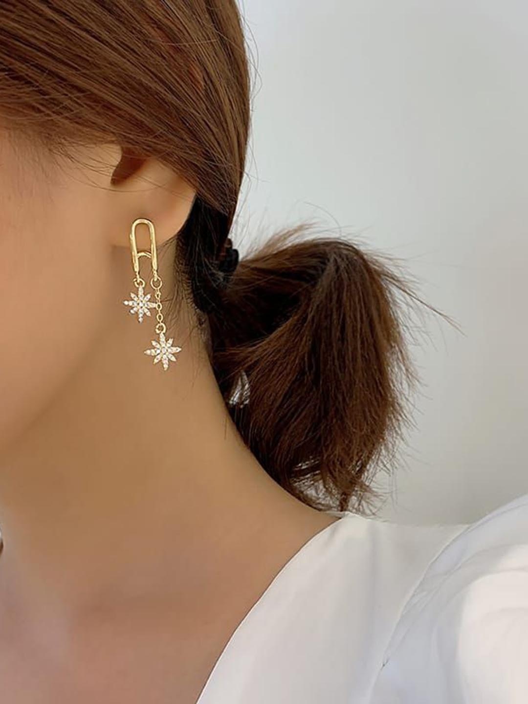 

YU FASHIONS Geometric Drop Earrings, Gold