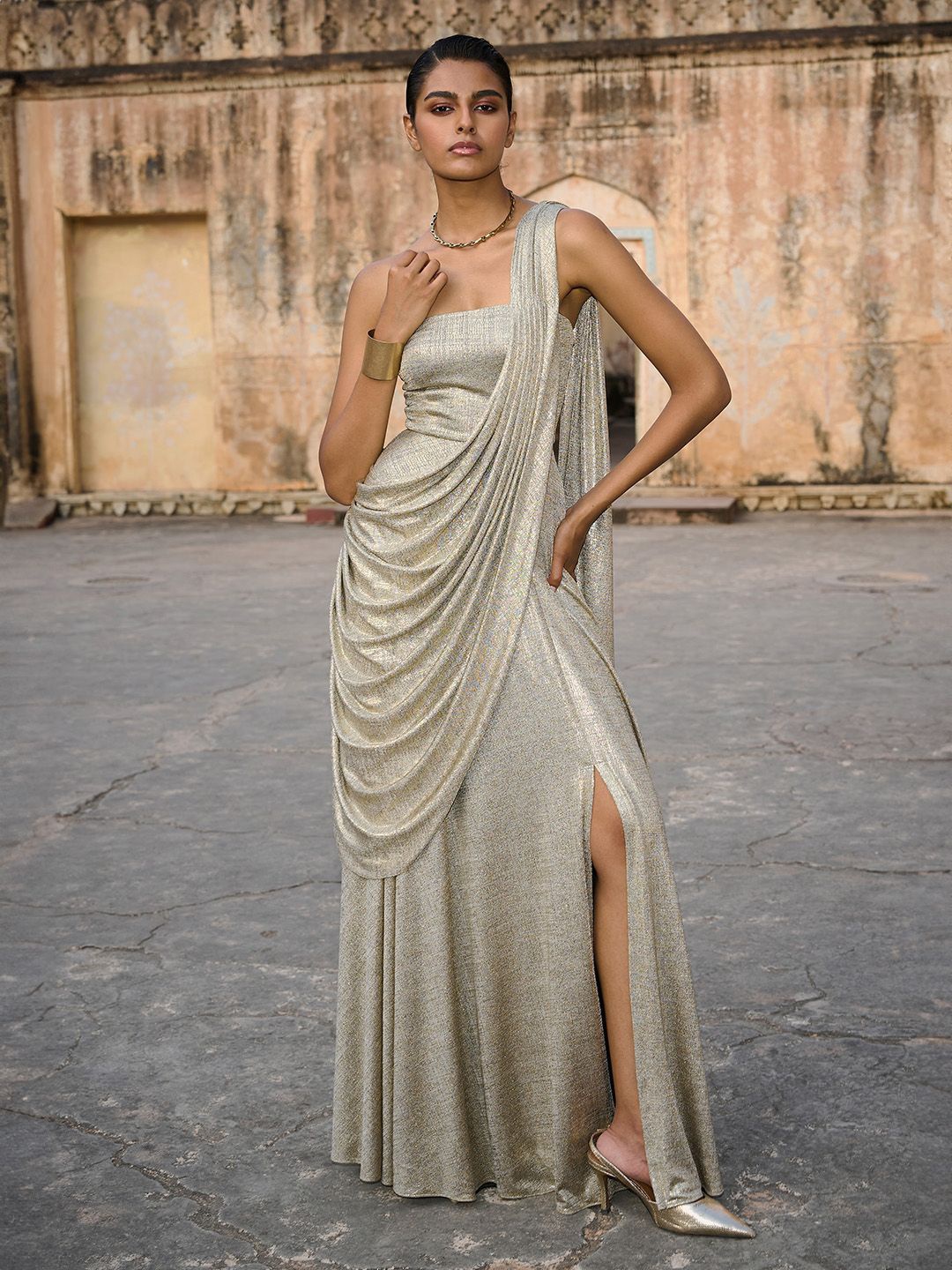

Dash and Dot Women Strapless Bandeau Maxi Dress, Champagne