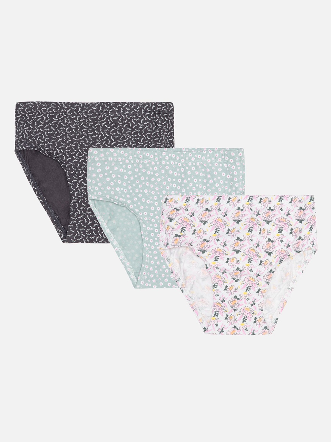 

Bodycare Girls Pack Of 3 Assorted Mid-Rise Hipster Briefs