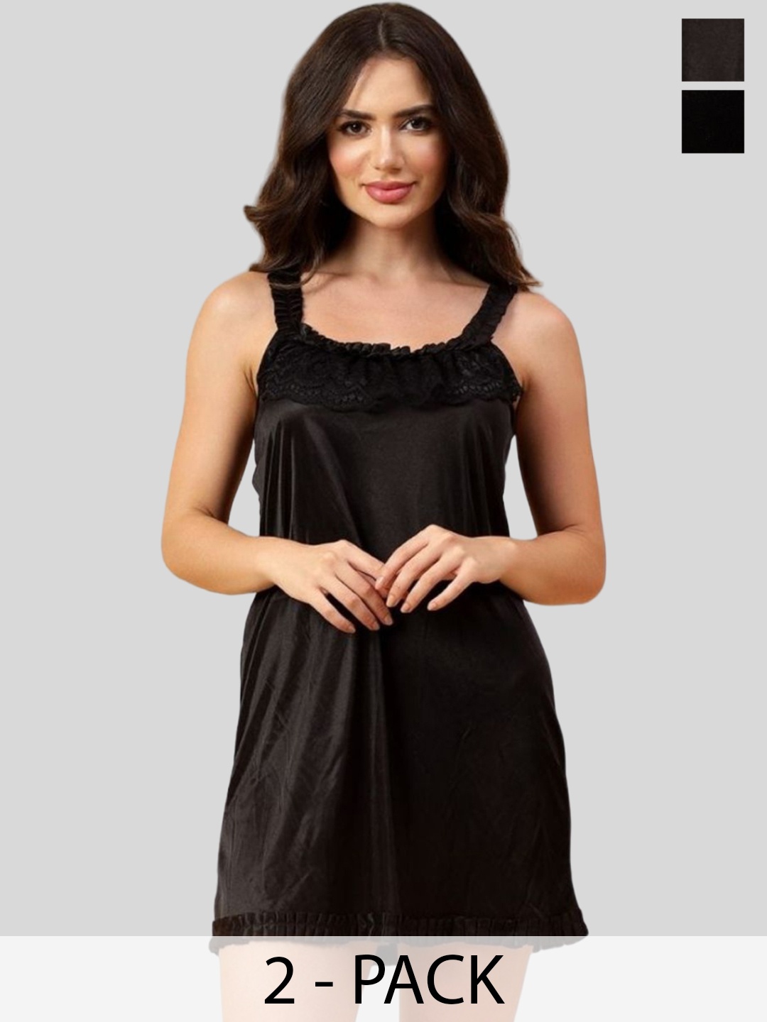

Velvi FIGURE Women Pack of 2 Baby Doll, Black