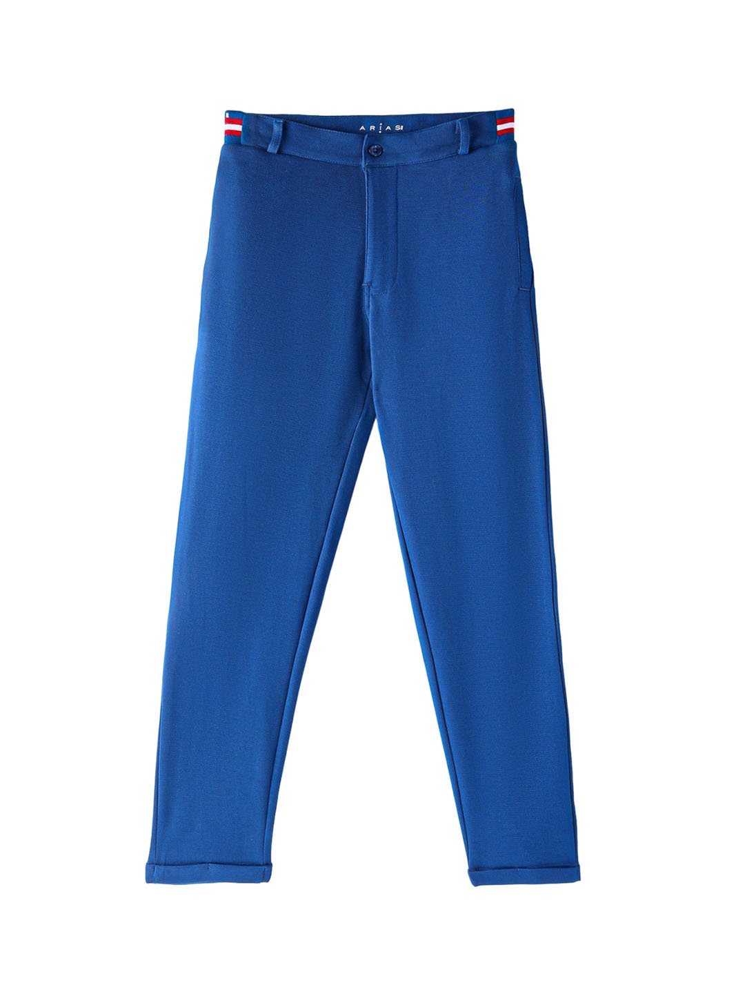 

ARIAS By LARA DUTTA Boys Cotton Solid Tapered Fit Regular Trousers, Blue