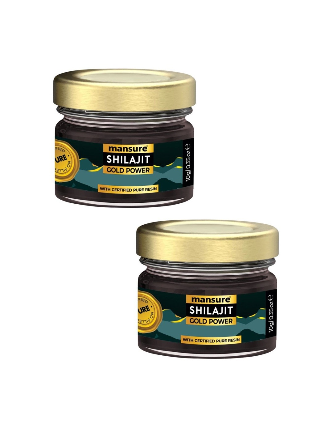 

ManSure Set Of 2 Shilajit Gold Power Resin With Swarna Bhasma - 10 g Each, Black