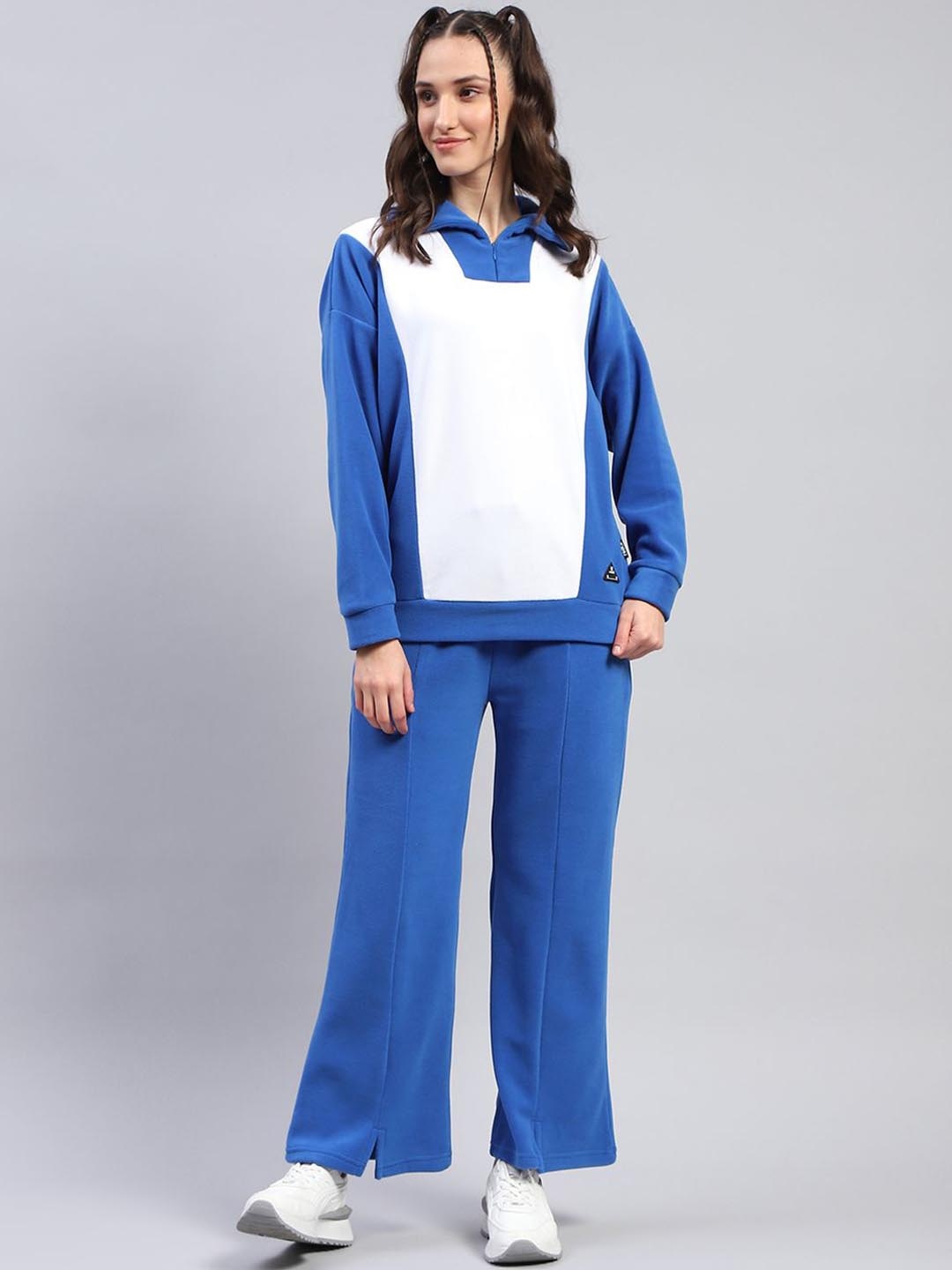 

rock.it Women Colourblocked Mid-Rise Tracksuit, Blue