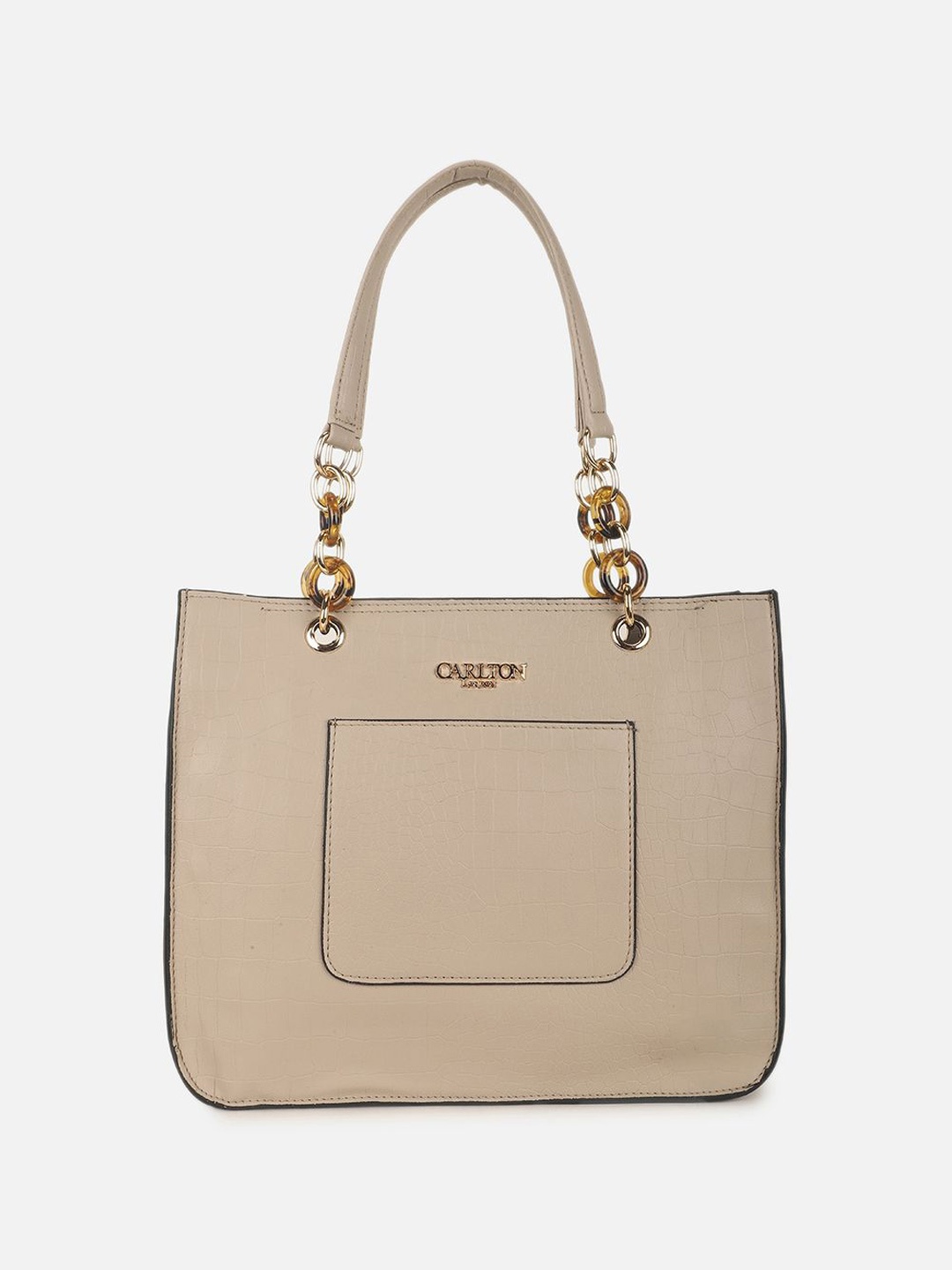 

Carlton London Women Textured Structured Shoulder Bag, Cream