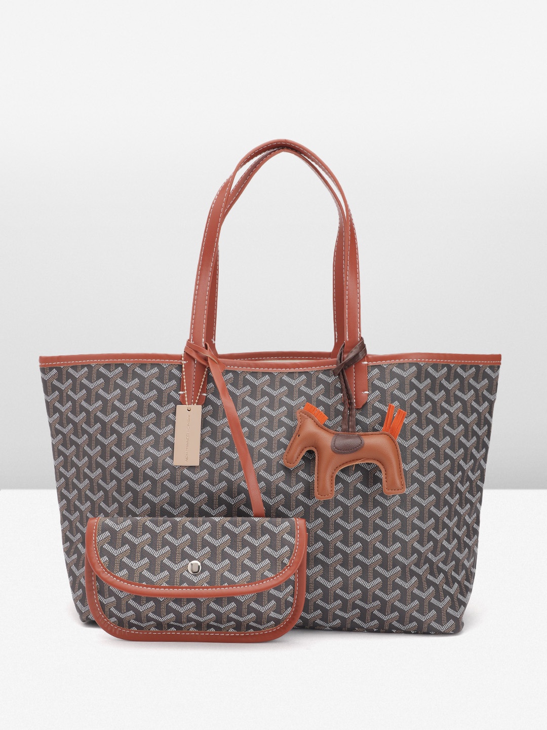 

French Connection Printed Shoulder Bag, Brown