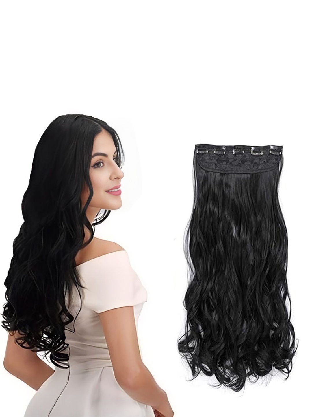 

D-Divine Clip-In Wavy Locks Hair Extension - Black - 22 Inch