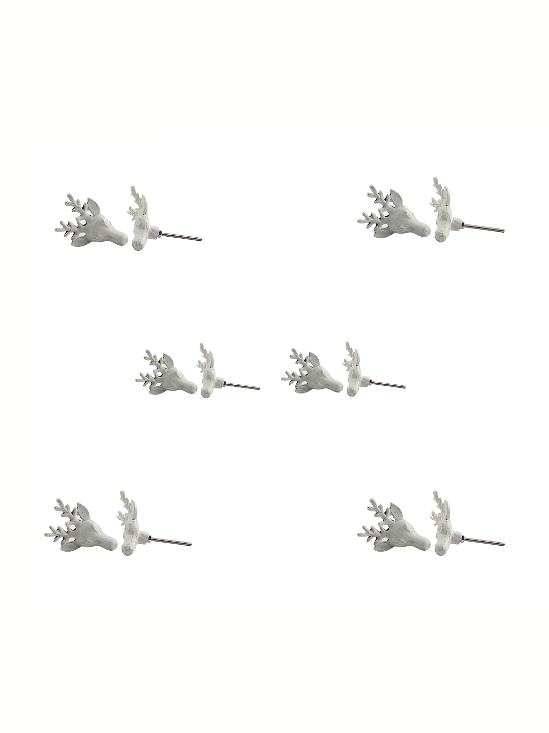 

Indianshelf White 6 Pieces Iron Deer Shape Knob, Cream