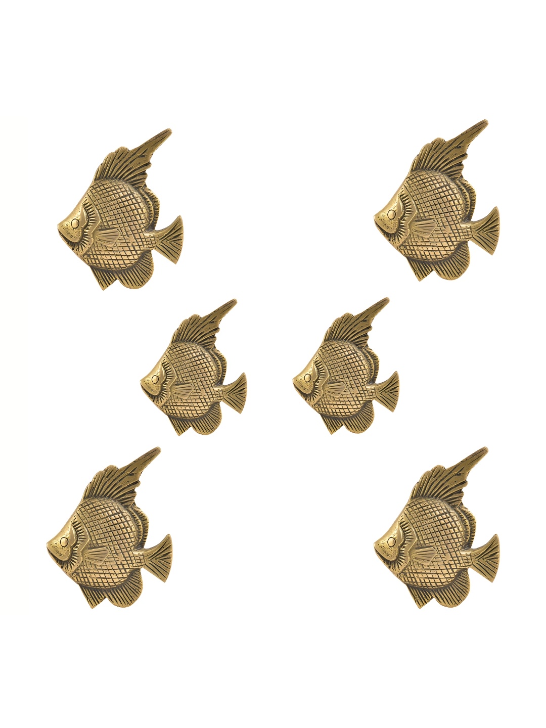 

Indianshelf 6Pcs Textured Fish Knobs, Gold