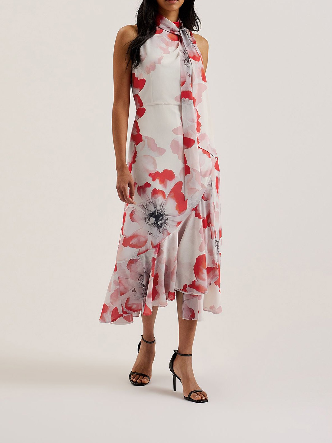 

Ted Baker Women Printed Ruffles Maxi Dress, Cream