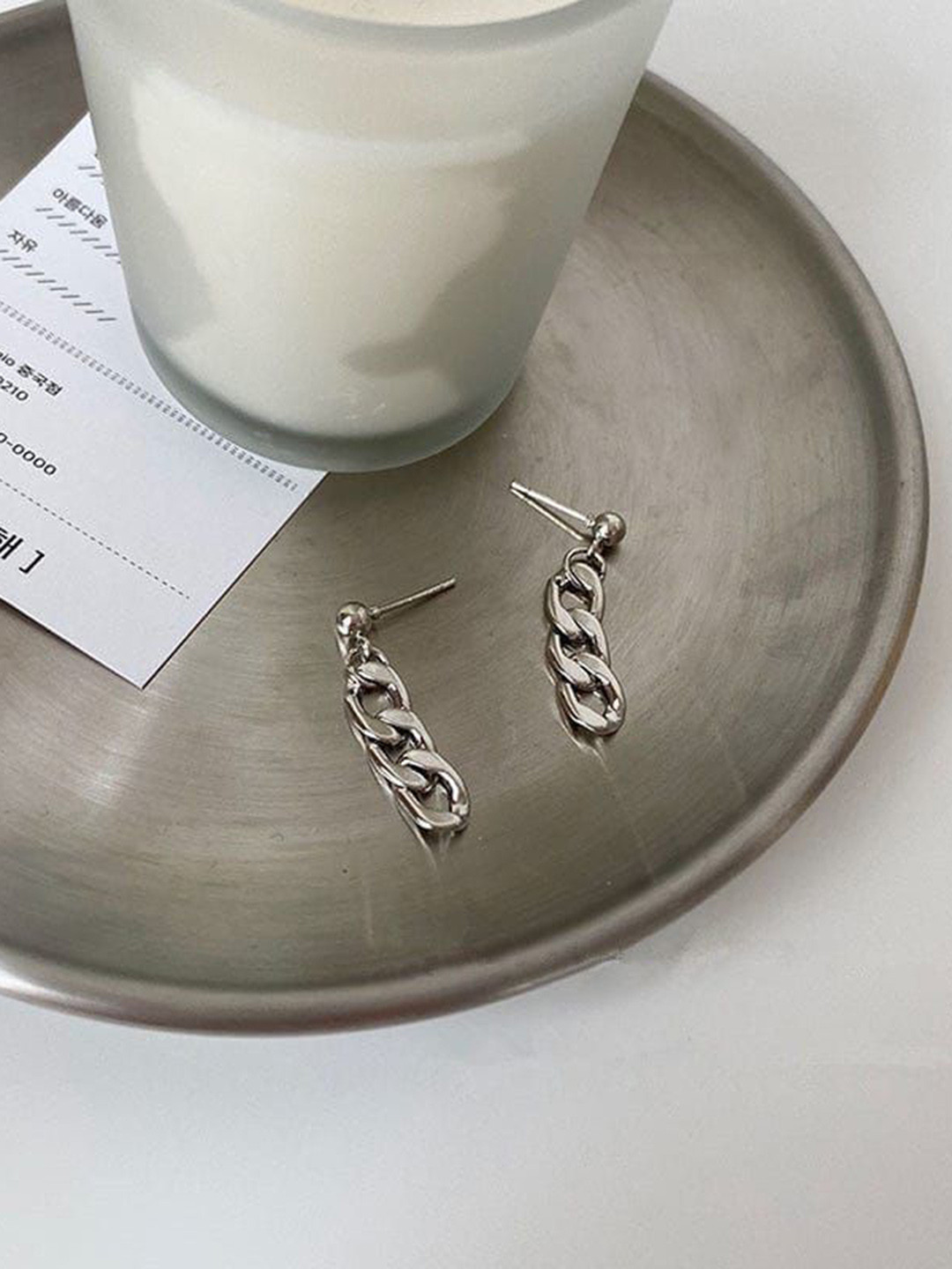 

YU FASHIONS Geometric Drop Earrings, Silver