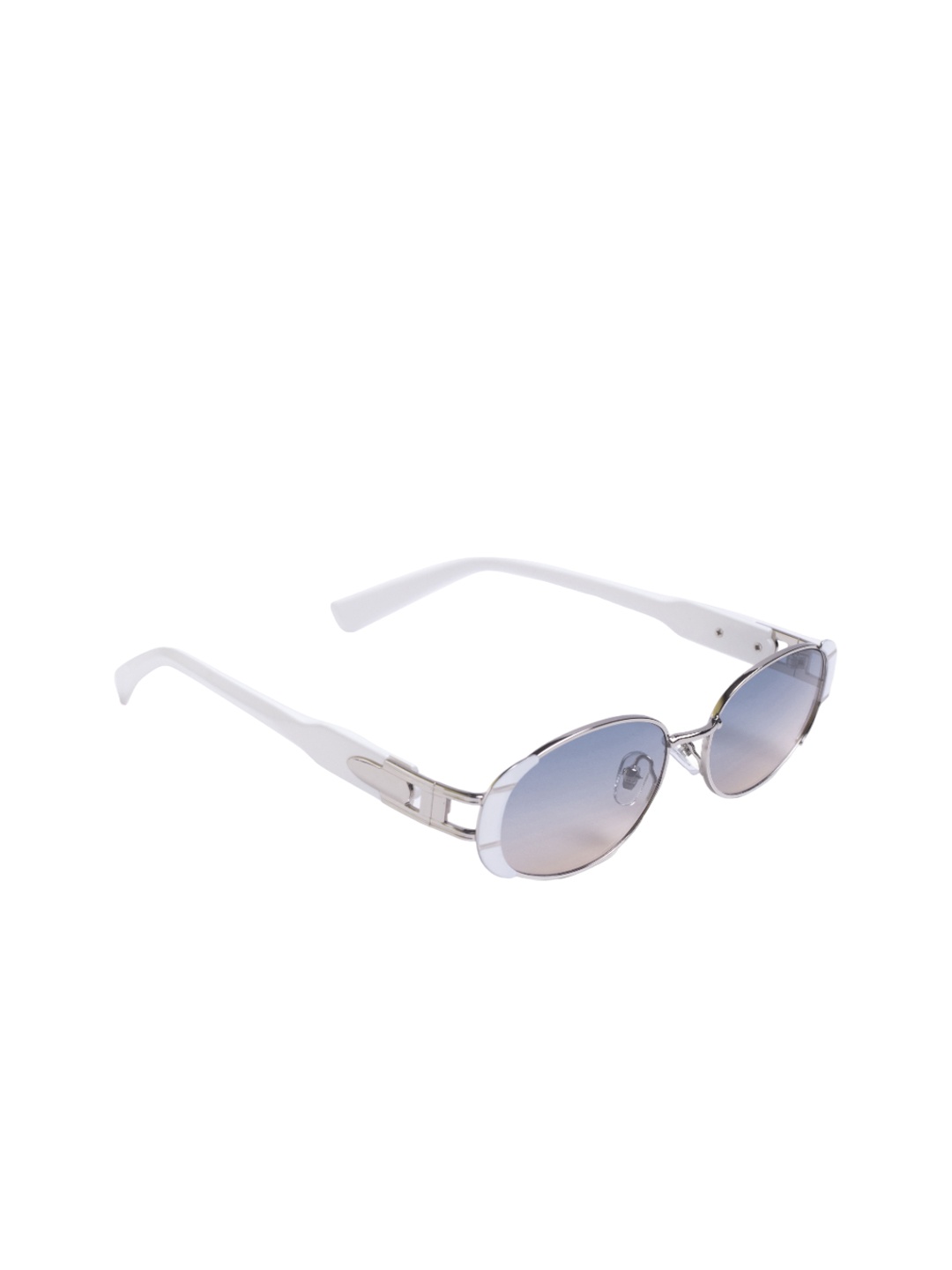 

DIMEH Unisex Round Sunglasses with UV Protected Lens SG-286-White, Blue