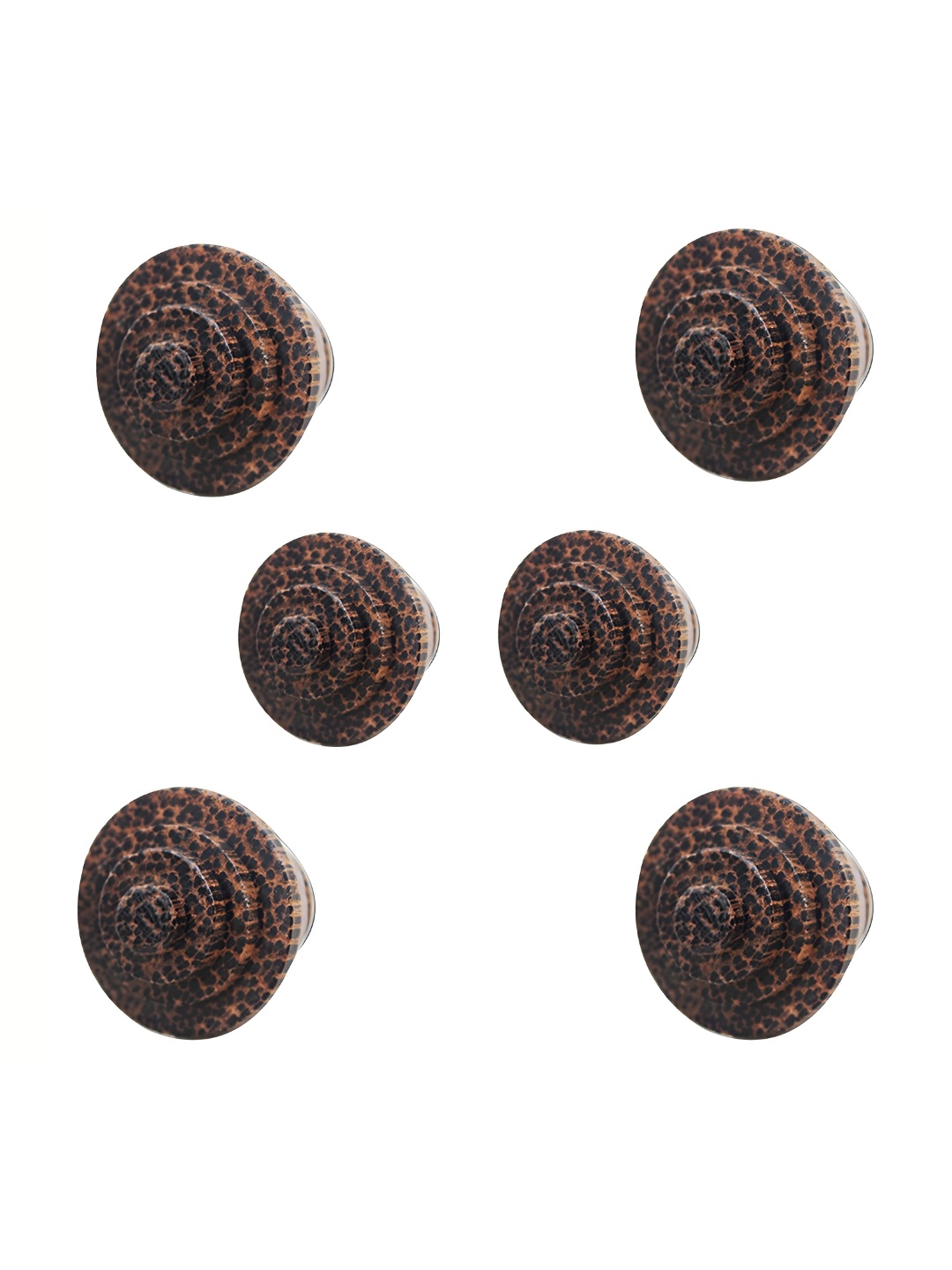 

Indianshelf Set Of 6 Brown Wood Round Knobs