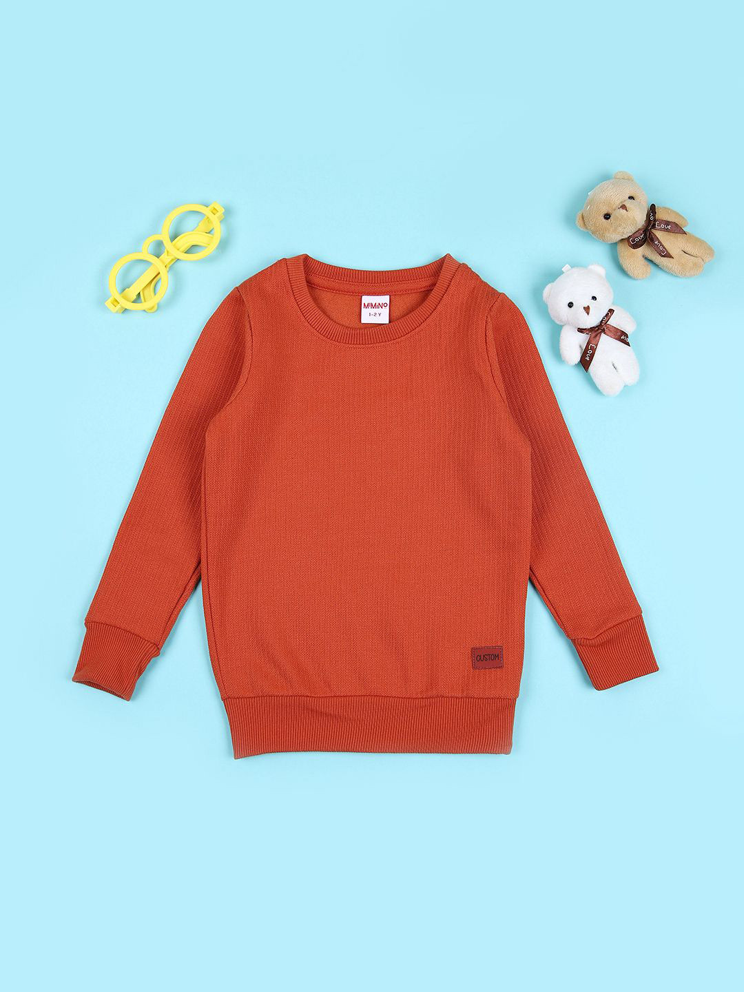 

V-Mart Boys Solid Pullover Sweatshirt, Rust