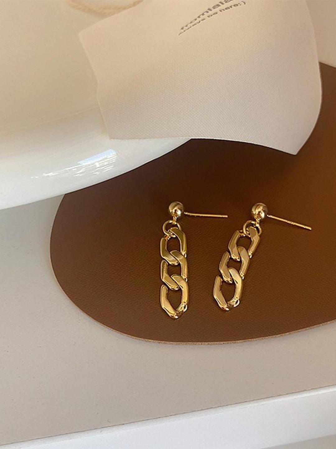 

YU FASHIONS Geometric Drop Earrings, Gold