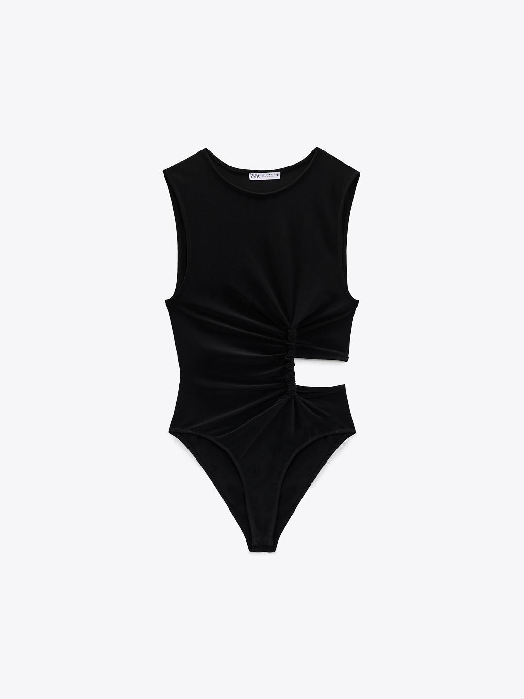 

ZARA Women Black Bodysuit