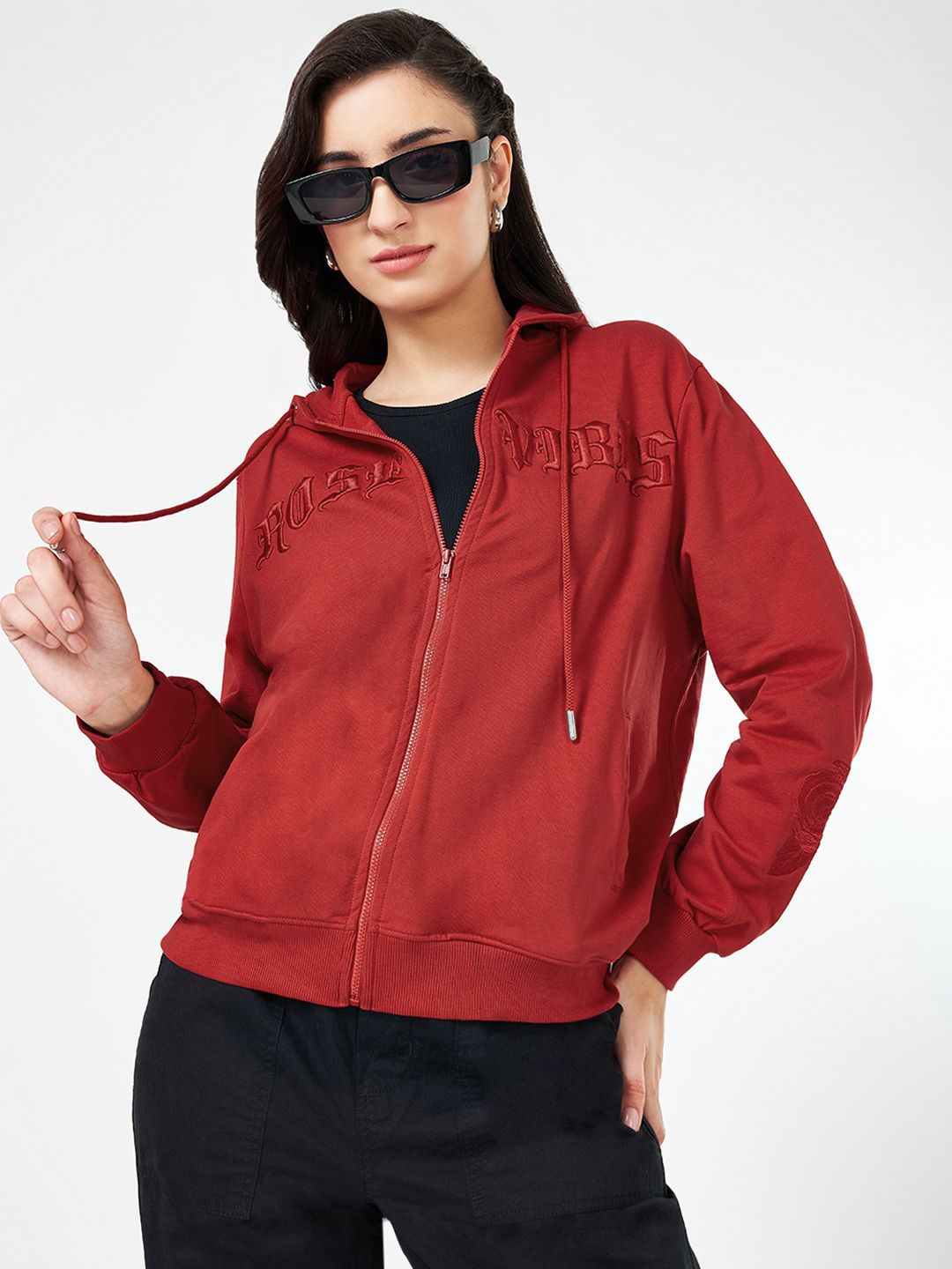 

Honey by Pantaloons Women Long Sleeves Hooded Sweatshirt, Red