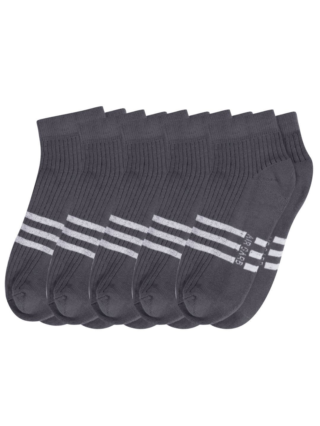 

AIR GARB Unisex Pack Of 5 Cotton Ankle Length Socks, Grey
