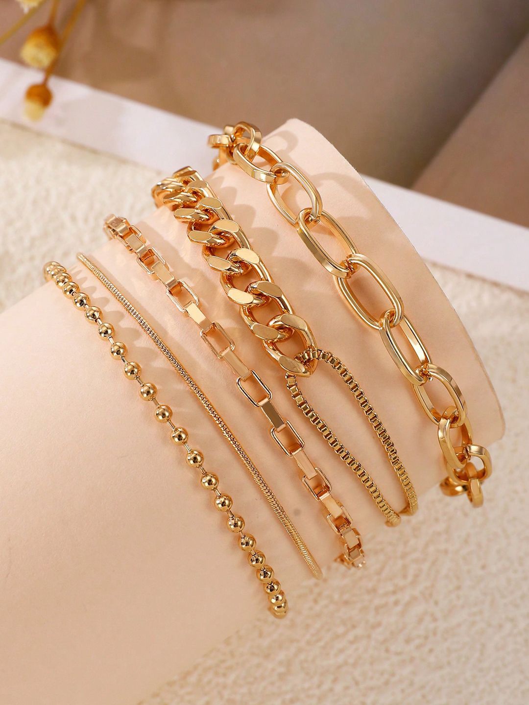 

Jewels Galaxy Set Of 5 Gold-Plated Charm Bracelet
