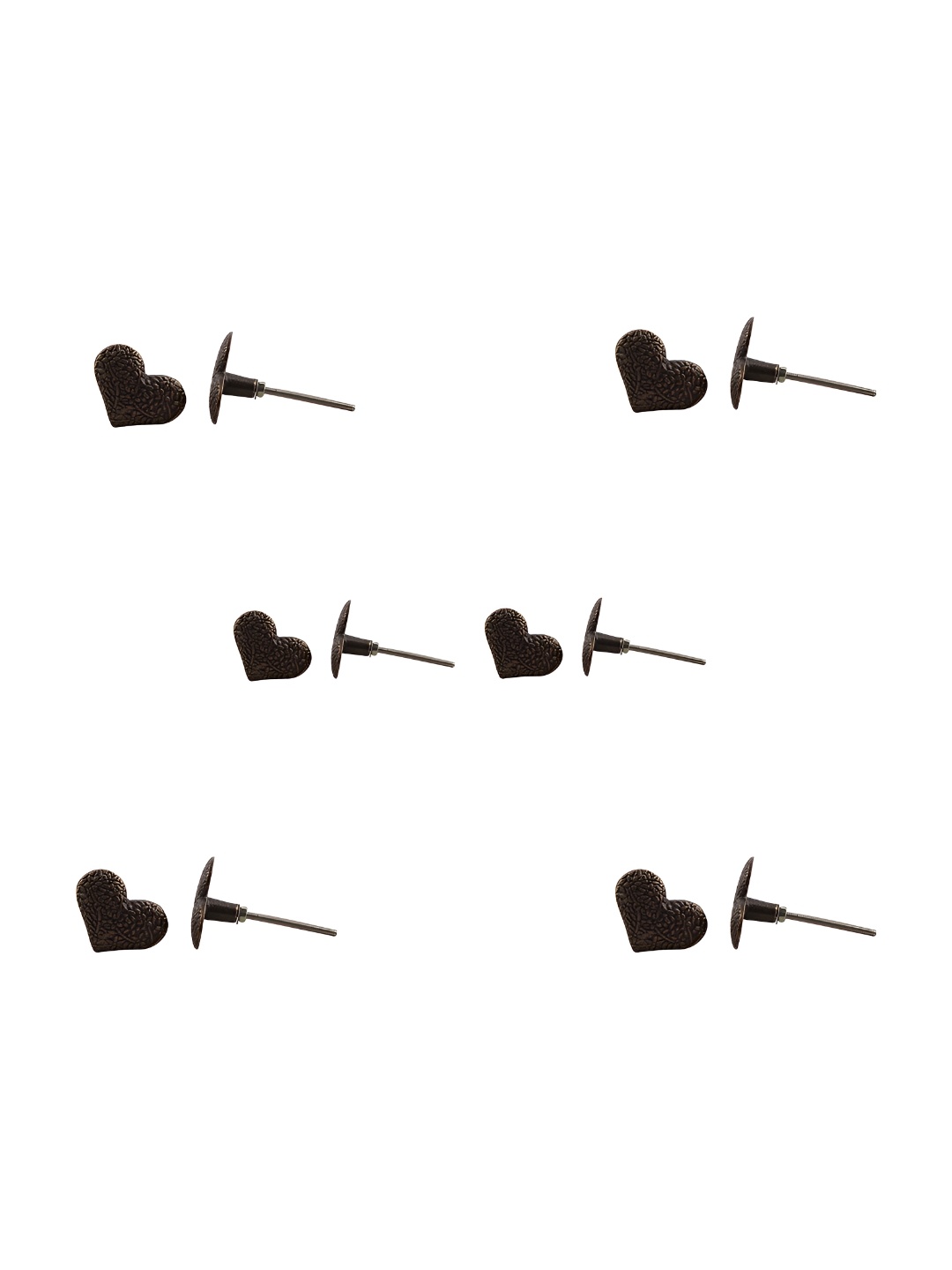 

Indianshelf Bronze 6 Pieces Textured Iron Heart Knobs