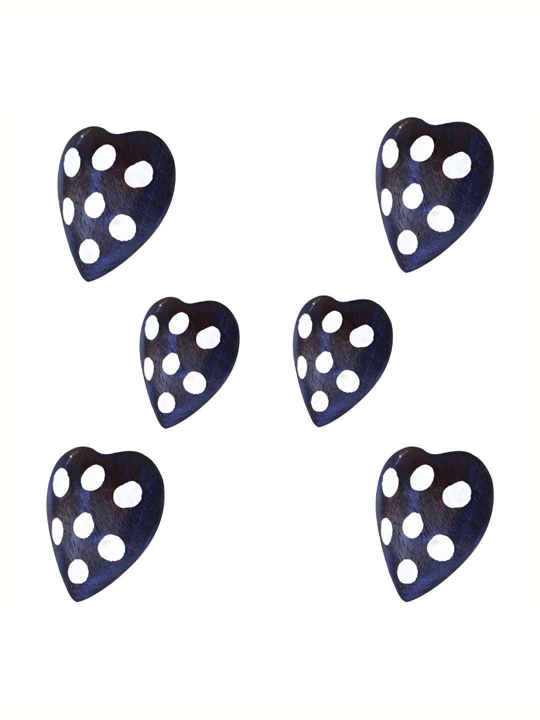 

Indianshelf Purple & White 6 Pieces Wooden Heart Knobs