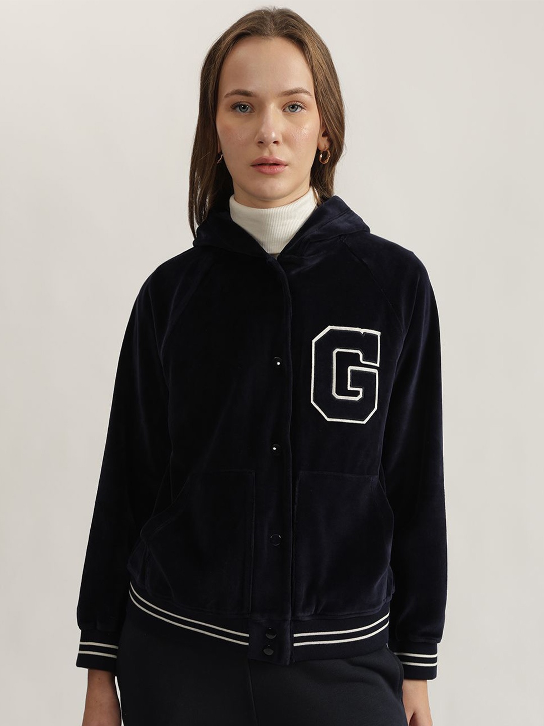 

GANT Women Cotton Hooded Sweatshirt, Blue