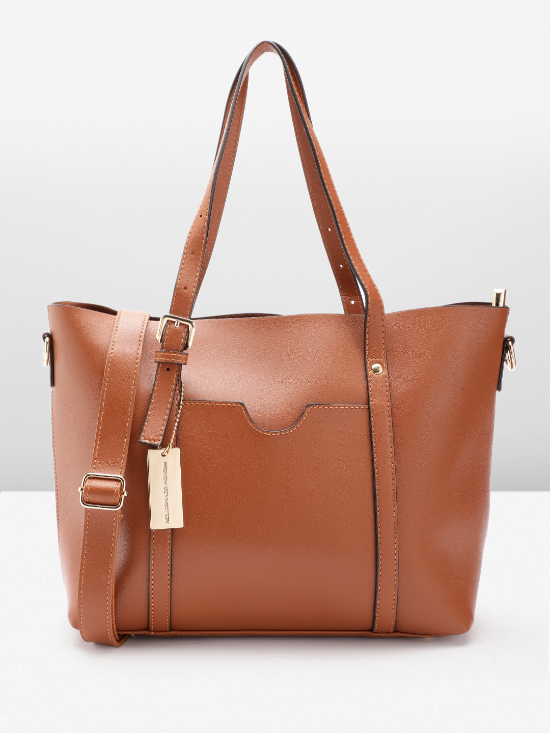 

French Connection Structured Shoulder Bag, Tan