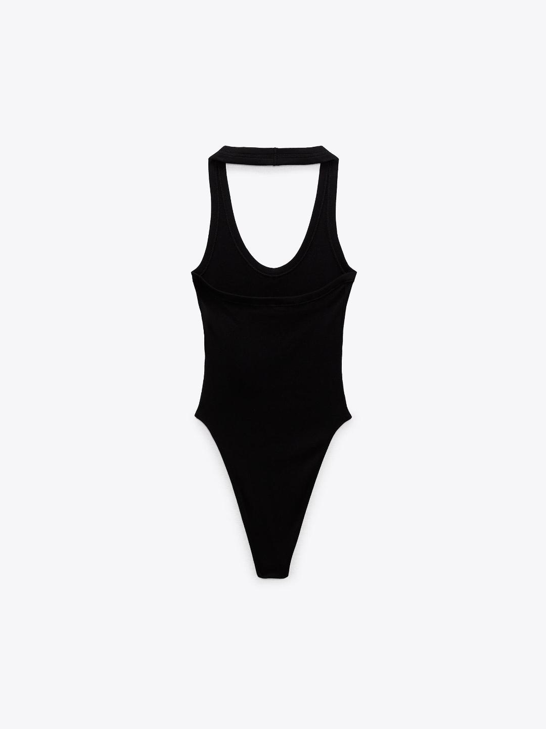 

ZARA Women Black Bodysuit