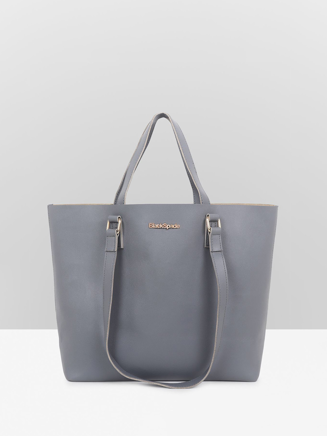 

Black Spade Women Solid Shopper Tote Bag, Grey