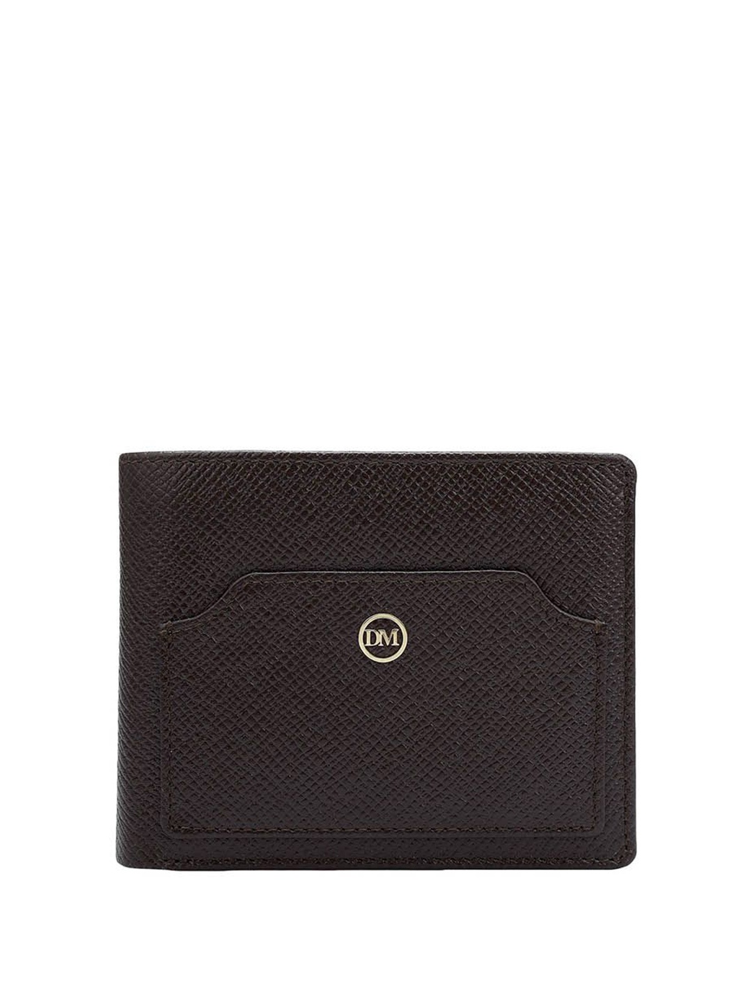 

Da Milano Men Self Design Leather Two Fold Wallet, Brown