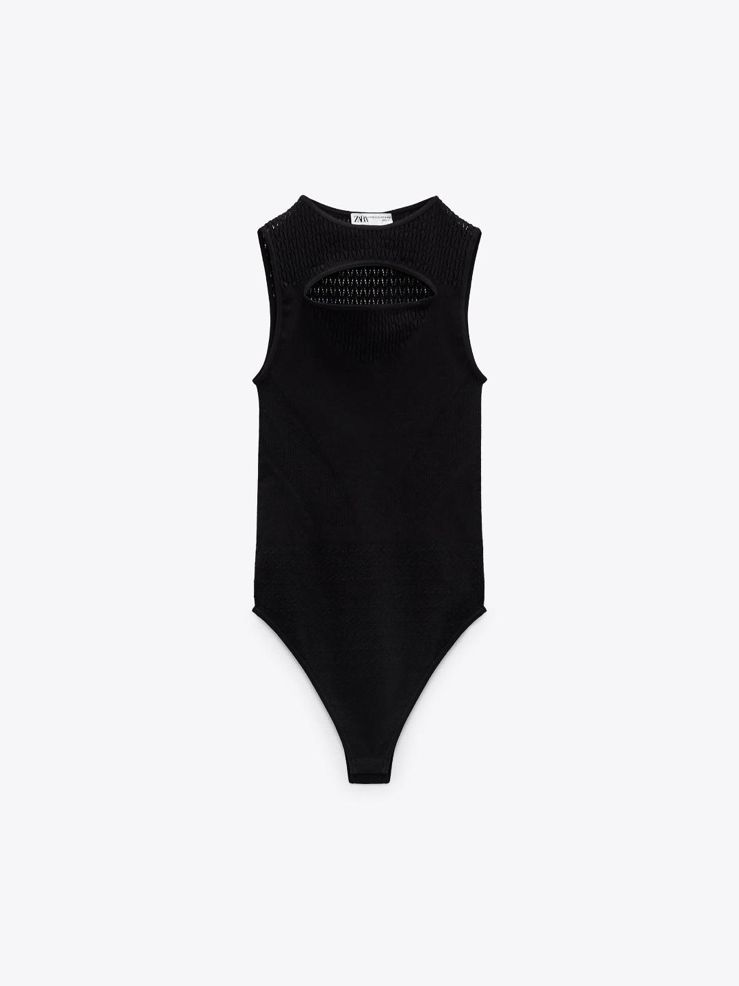 

ZARA Women Black Bodysuit