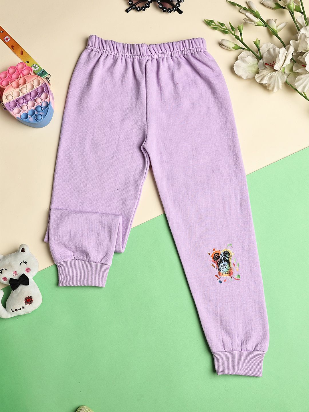 

Cutiekins Girls Fleece Regular Fit Joggers, Lavender