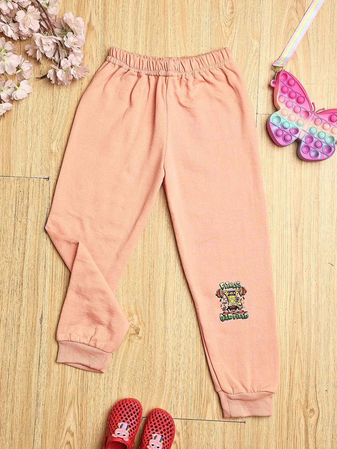 

Cutiekins Boys Graphic Printed Regular Fit Joggers, Peach