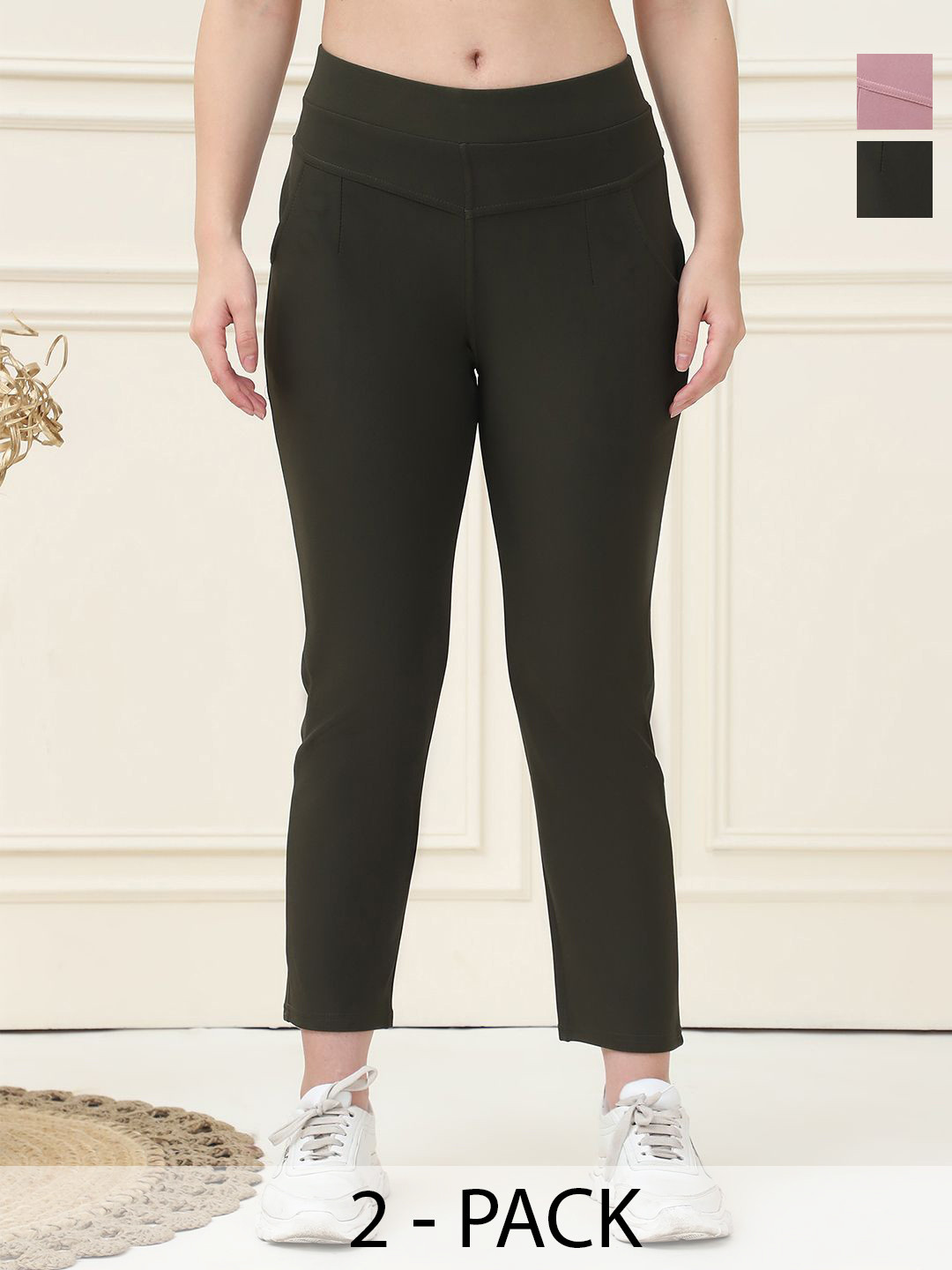 

GRACIT Women Pack Of 2 Skinny Fit Jeggings, Purple