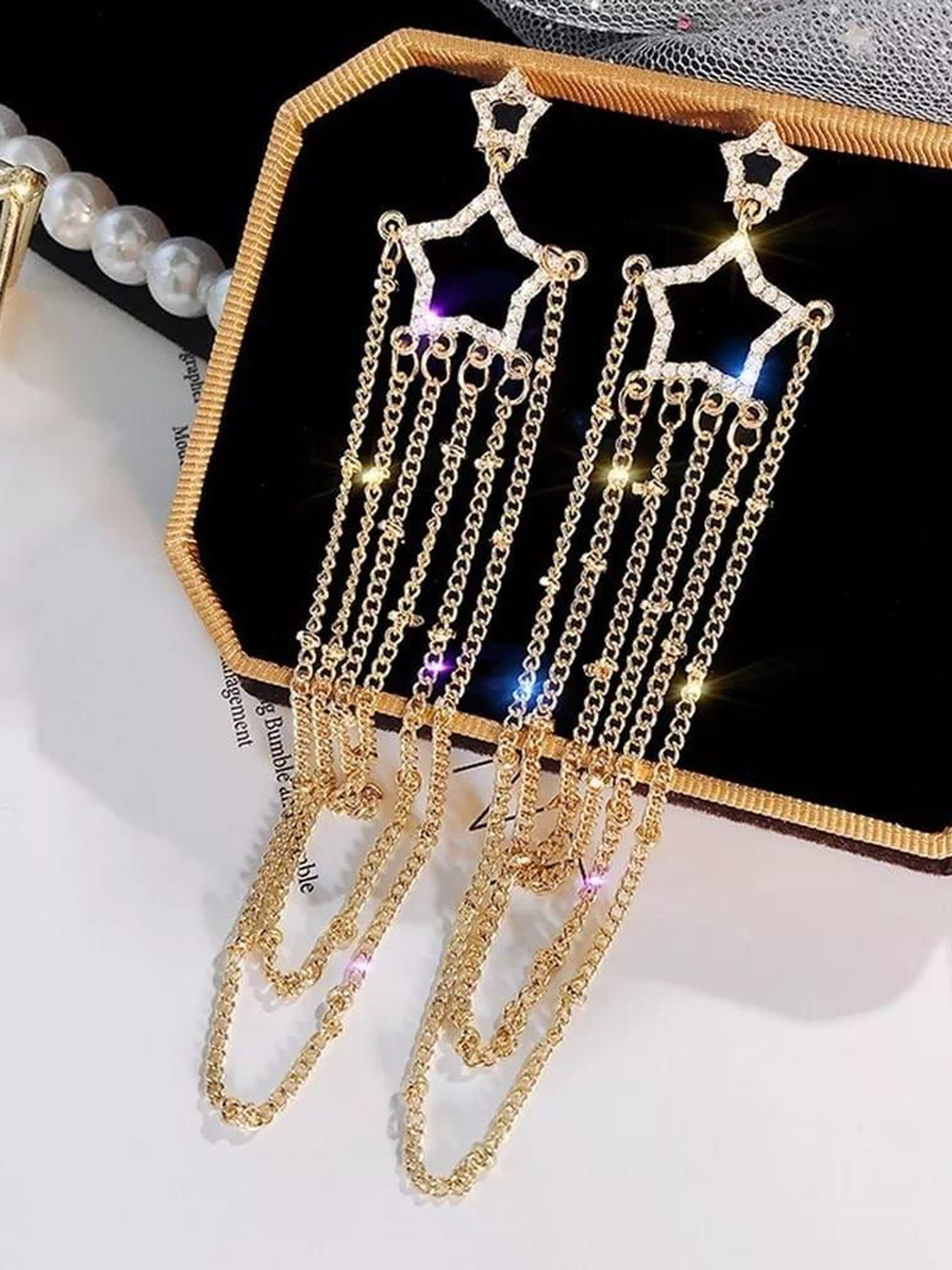 

YU FASHIONS Geometric Drop Earrings, Gold