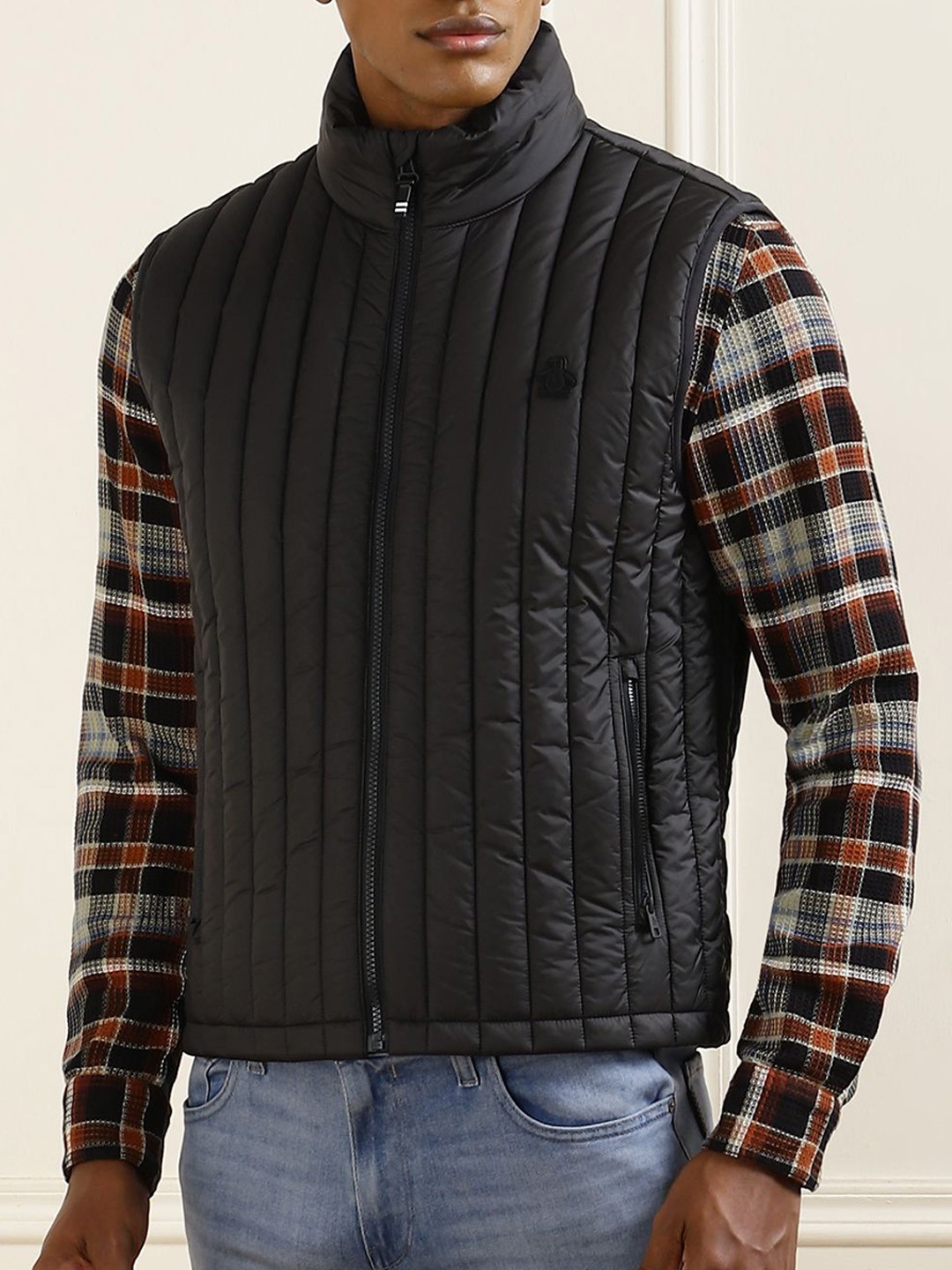 

Original Penguin Men Mock Collar Solid Casual Quilted Jacket, Black
