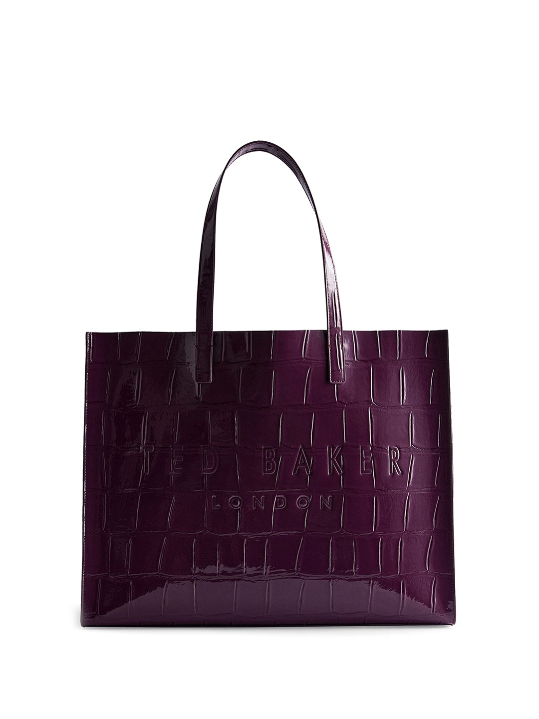 

Ted Baker Textured PU Shopper Tote Bag with Cut Work, Red