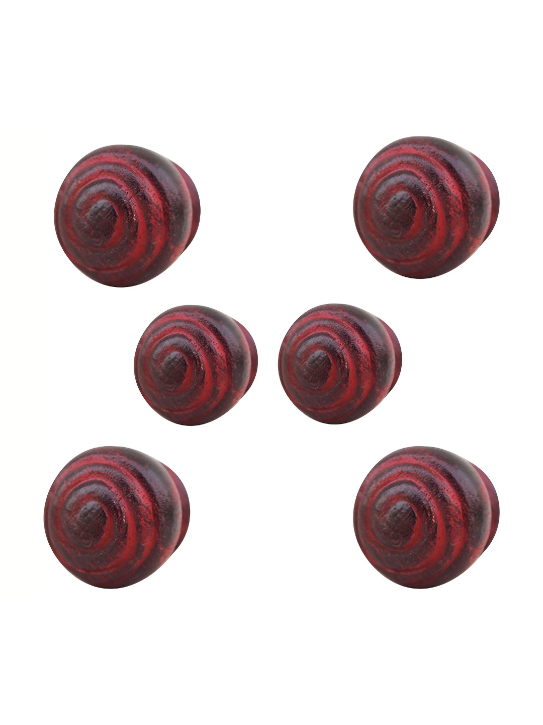 

Indianshelf Set Of 6 Red Wood Spiral Knobs