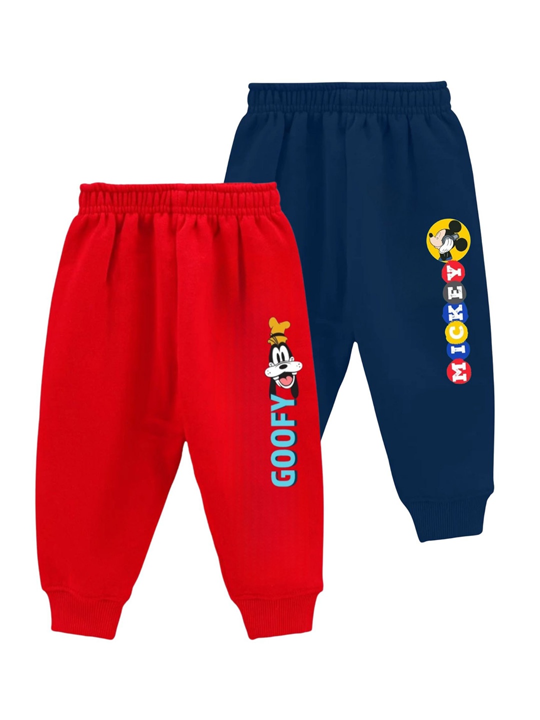 

FRENCH KLEIDER Boys Pack Of 2 Cartoon Printed Cotton Mid Rise Jogger Track Pant, Red