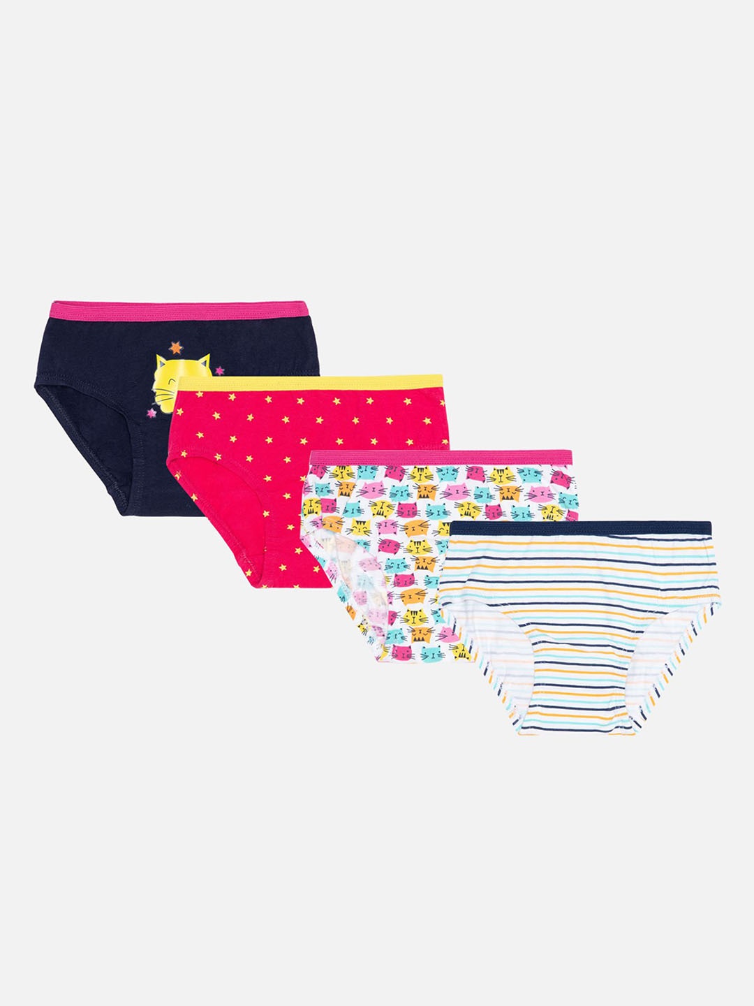 

Bodycare Women Girls Pack Of 4 Assorted Hipster Briefs, Black