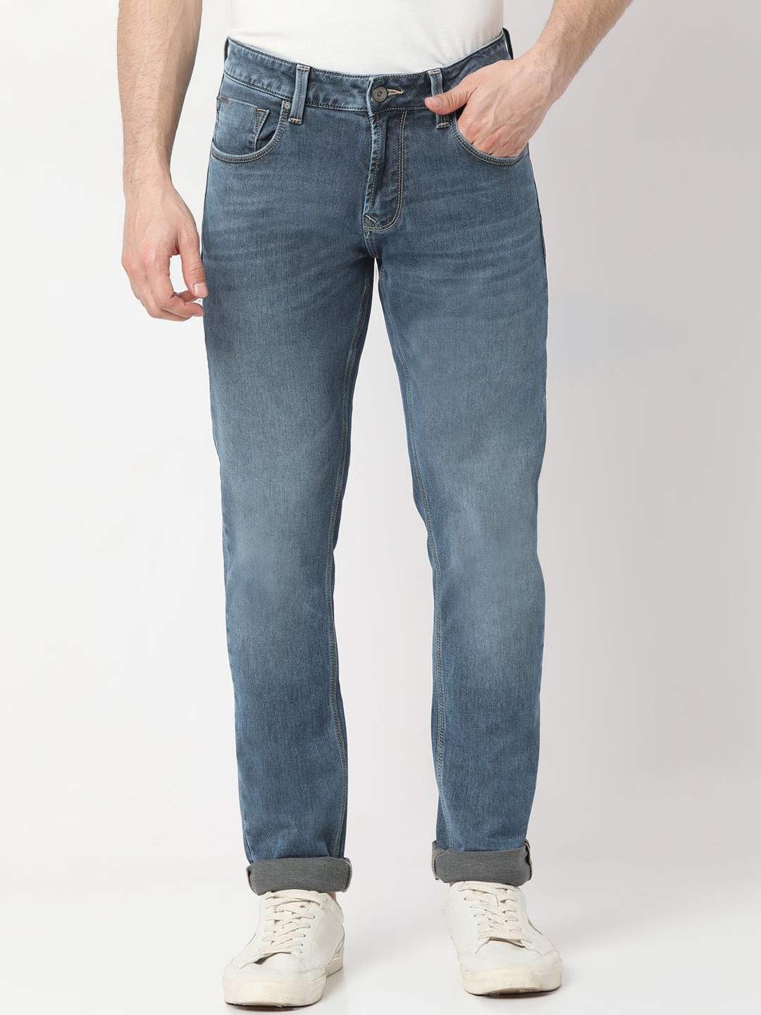 

SPYKAR Men Slim Fit Low-Rise Stretchable Jeans, Grey