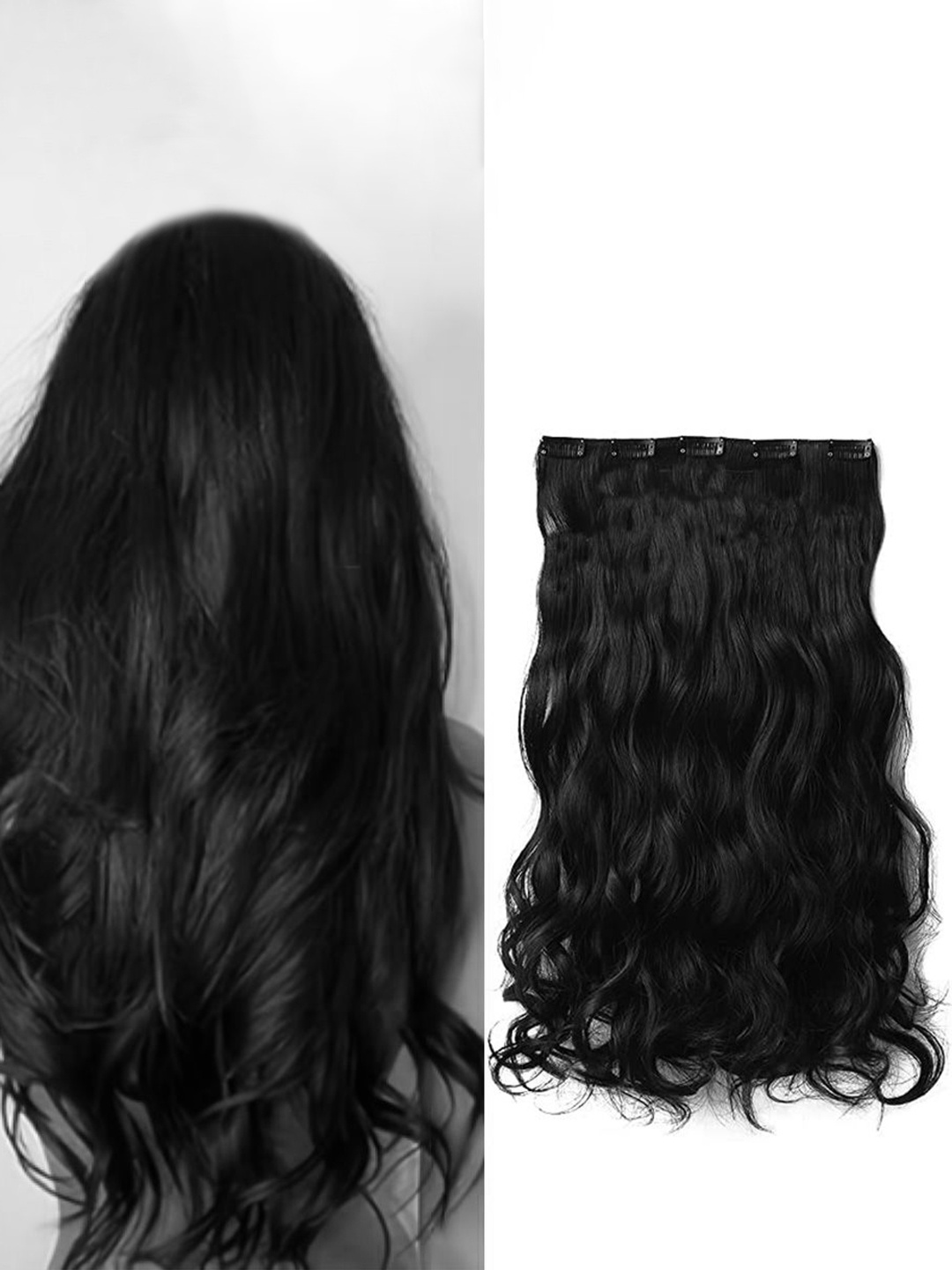 

D-Divine Clip-In Wavy Locks Hair Extension - Black - 22 Inch