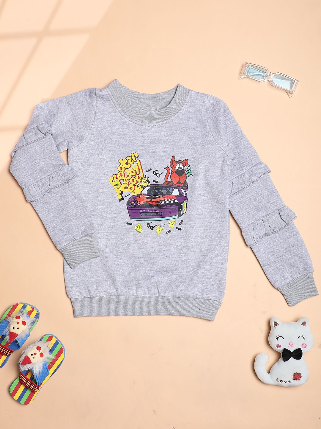 

Cutiekins Girls Humour and Comic Printed Sweatshirt, Grey