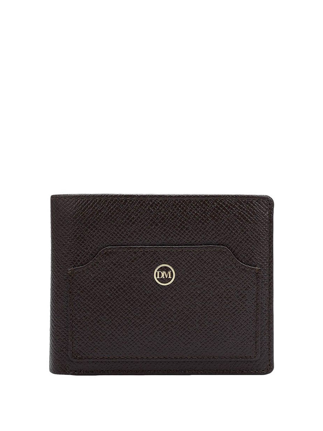 

Da Milano Men Textured Leather Two Fold Wallet, Brown