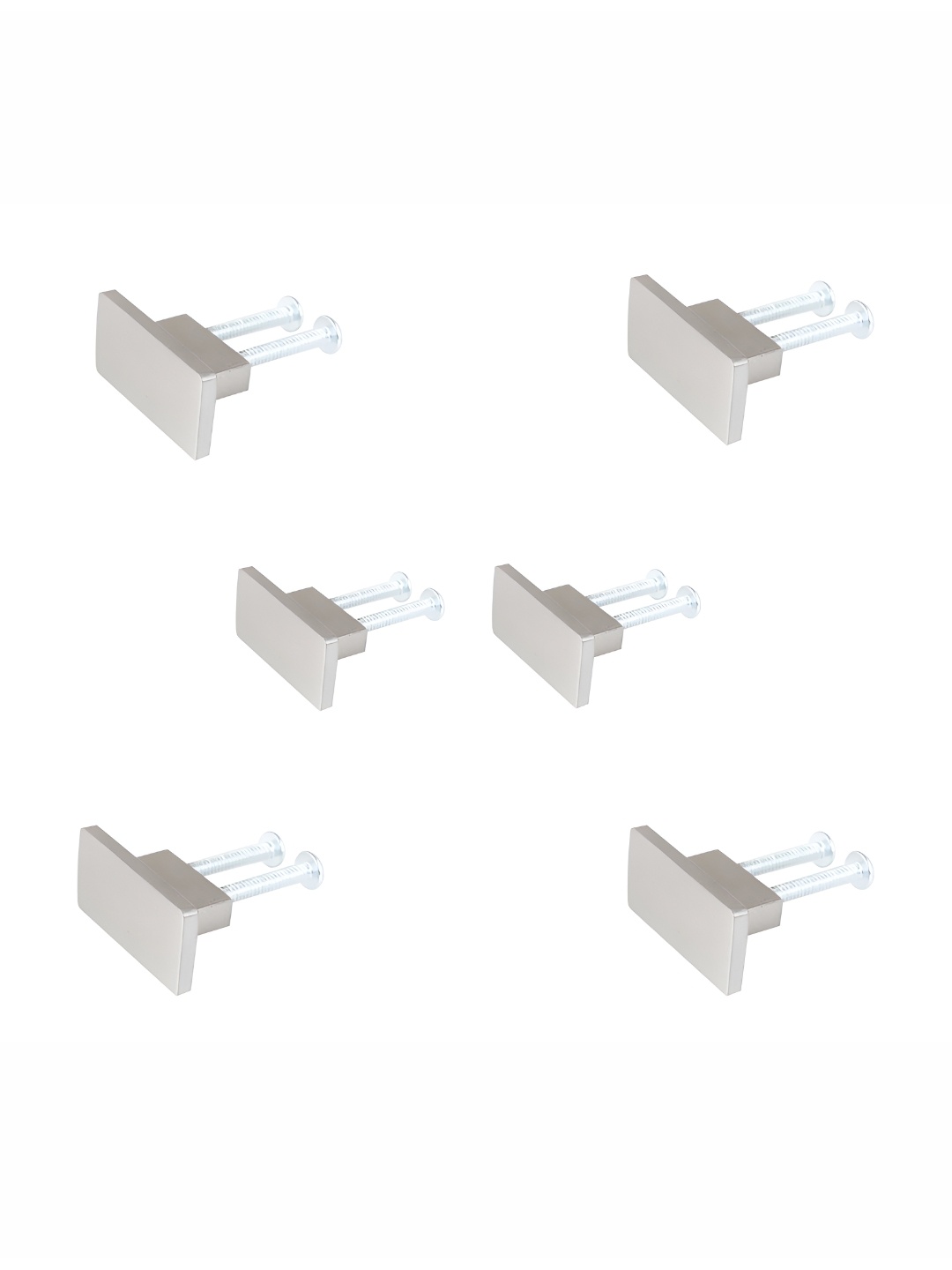

Indianshelf Grey 6 Pieces Steel Rectangular Knobs